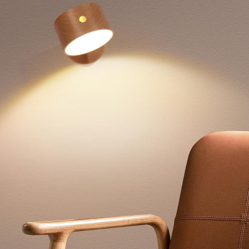 Wooden USB Touch LED Night Light Wall Sconce Lamp