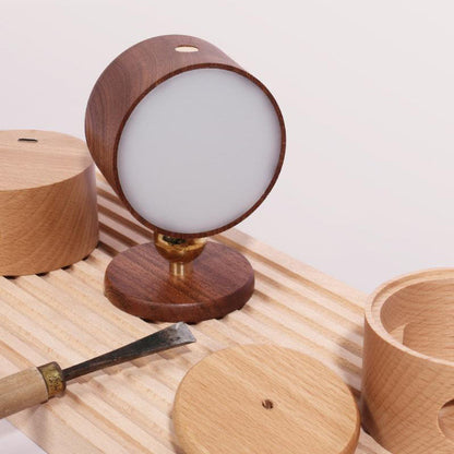 Wooden USB Touch LED Night Light Wall Sconce Lamp