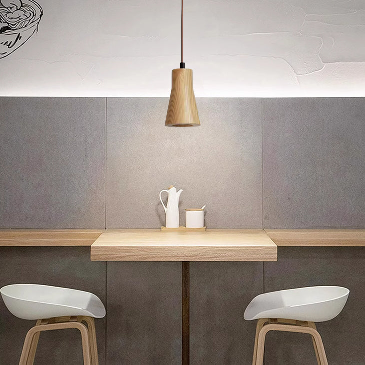 Simple Wooden Round Pendant Light