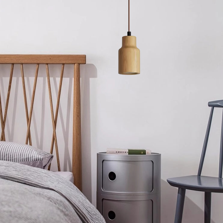 Simple Wooden Round Pendant Light