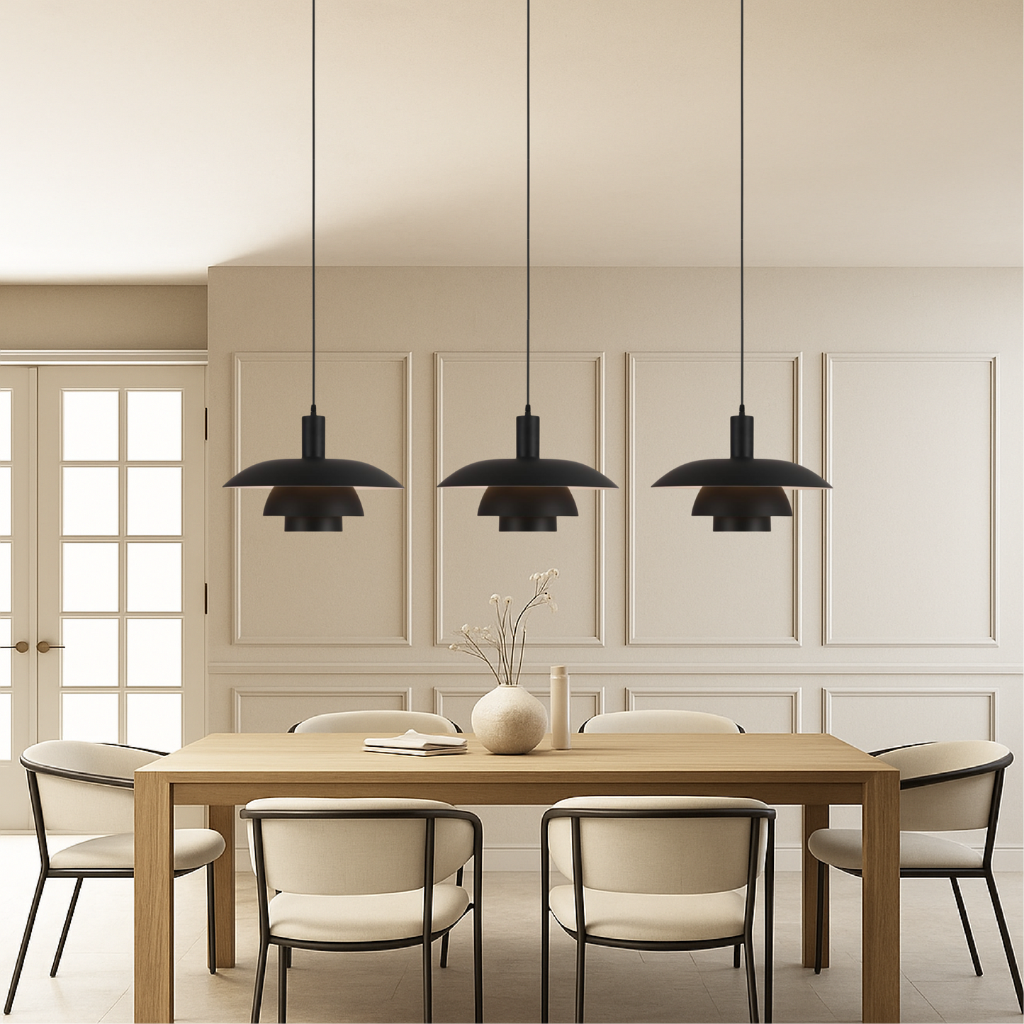 Pendant Light | Scandinavian Layered Shade For Dining Table Kitchen Island Living Room