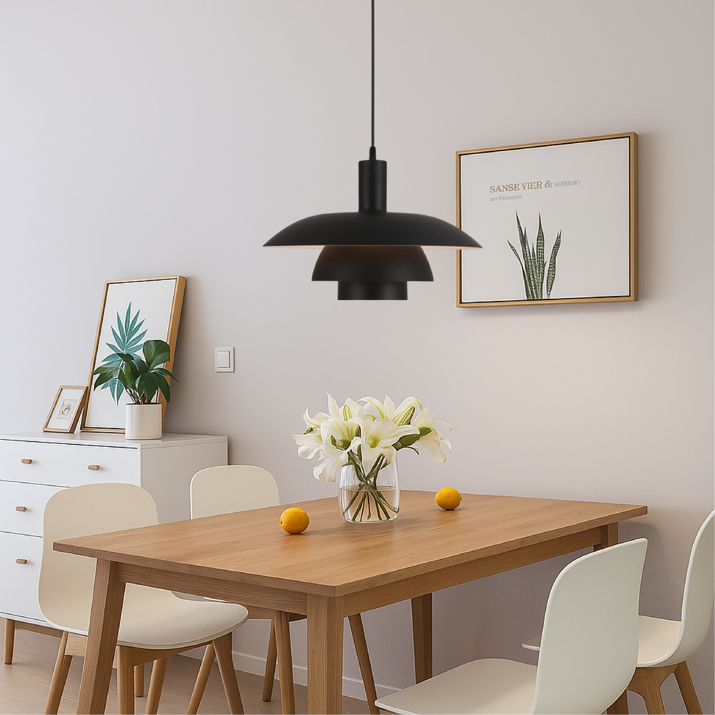 Pendant Light | Scandinavian Layered Shade For Dining Table Kitchen Island Living Room