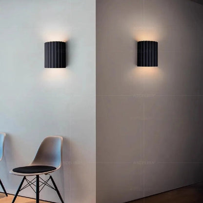 Minimalist Wall Light | Ribbed Cylinder Sconce