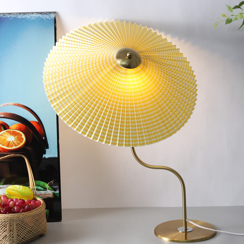 Retro Pleated Umbrella Shaped Decorative Table Lamp