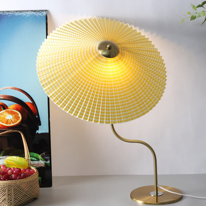 Retro Pleated Umbrella Shaped Decorative Table Lamp