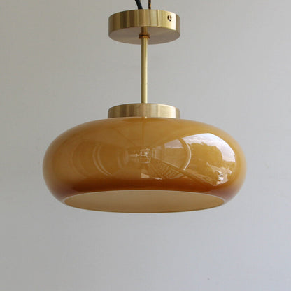Vintage Minimalist Semi Flush Glass Globe Pendant Light