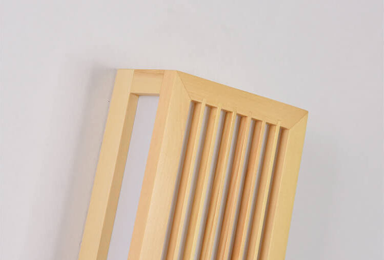 Simple Wood Rectangular Japanese Wall Sconce Lamp