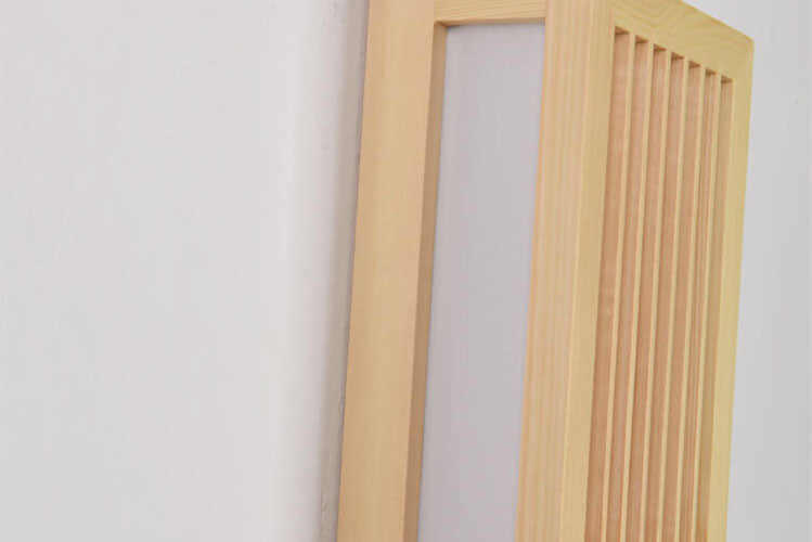 Simple Wood Rectangular Japanese Wall Sconce Lamp