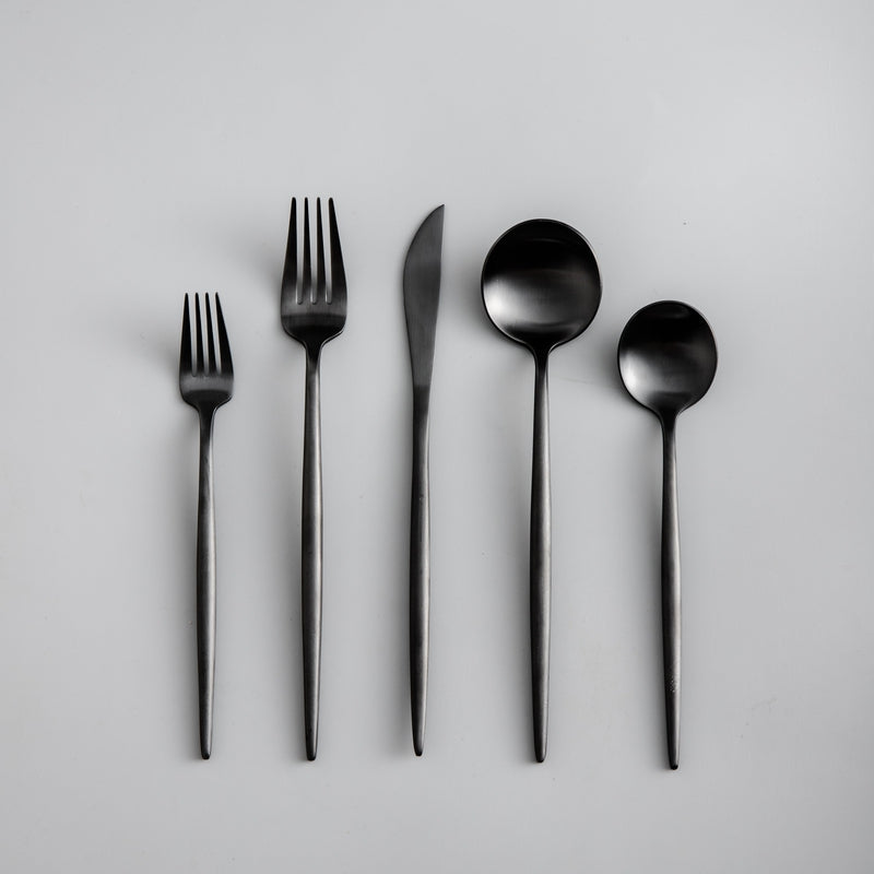 Modern Flatware Set | Sleek Metal Tableware Utensils