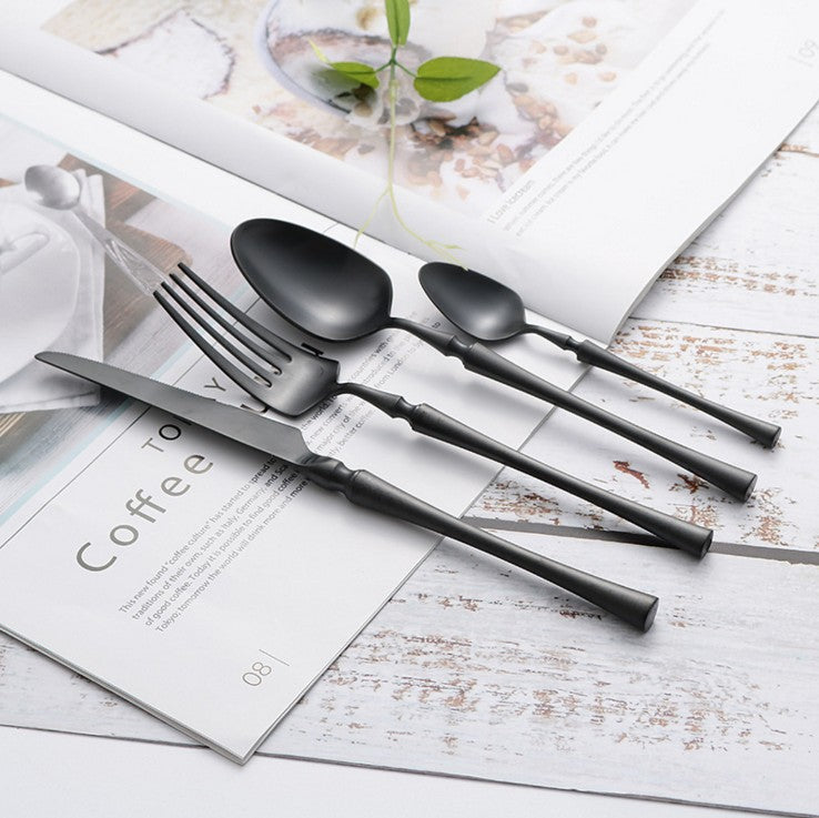 Modern 24 Piece Cutlery Set | Knives Forks Spoons Teaspoons For 6 Flatware Set