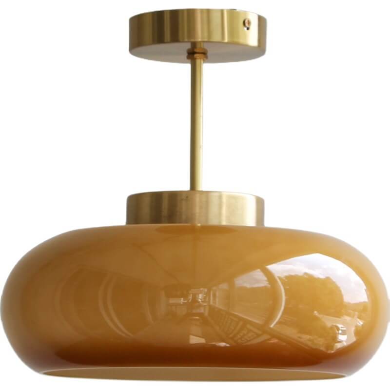 Vintage Minimalist Semi Flush Glass Globe Pendant Light