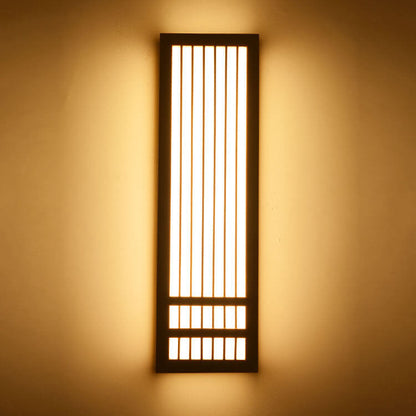 Simple Wood Rectangular Japanese Wall Sconce Lamp