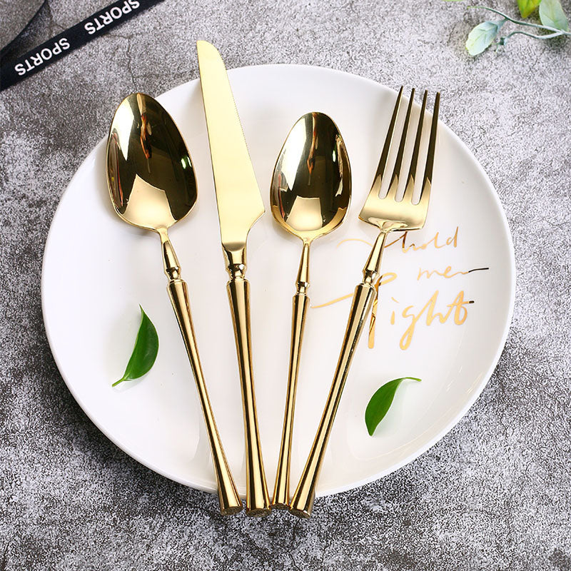 Modern 24 Piece Cutlery Set | Knives Forks Spoons Teaspoons For 6 Flatware Set