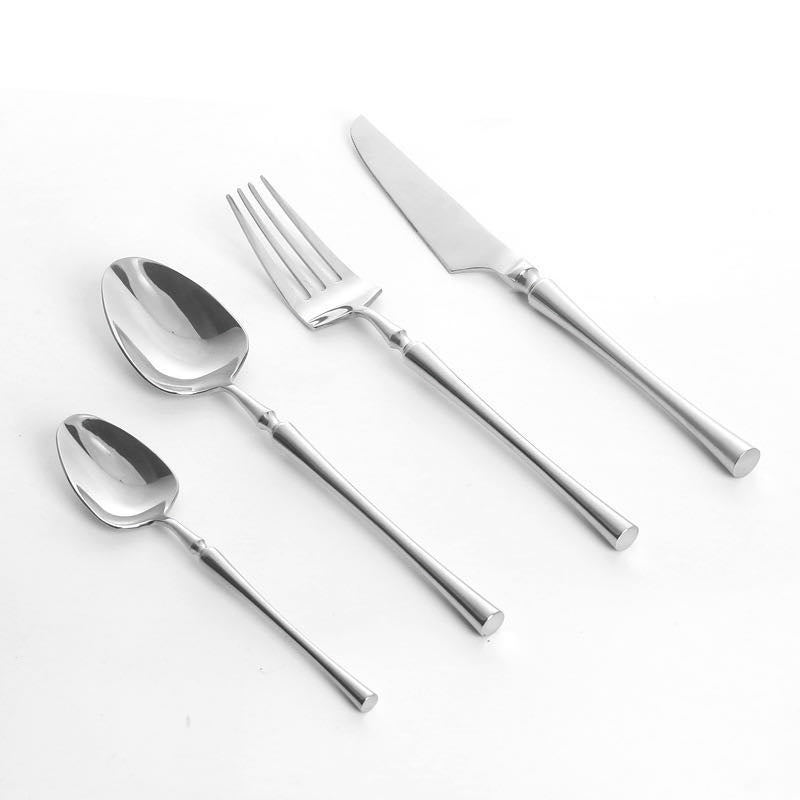 Modern 24 Piece Cutlery Set | Knives Forks Spoons Teaspoons For 6 Flatware Set