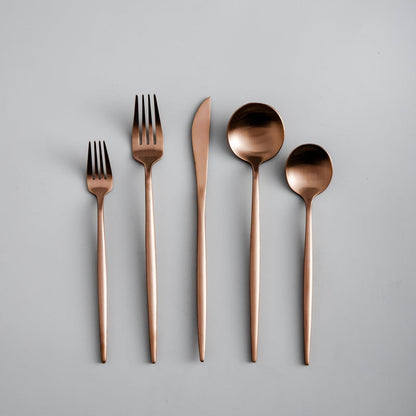 Modern Flatware Set | Sleek Metal Tableware Utensils