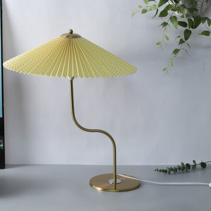 Retro Pleated Umbrella Shaped Decorative Table Lamp