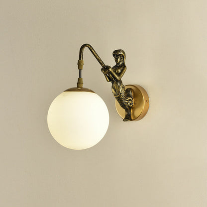 Vintage Globe Wall Sconce | Mermaid Glass