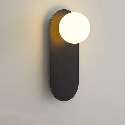 Nordic Minimalist Globe Wall Sconce | Oval Backplate
