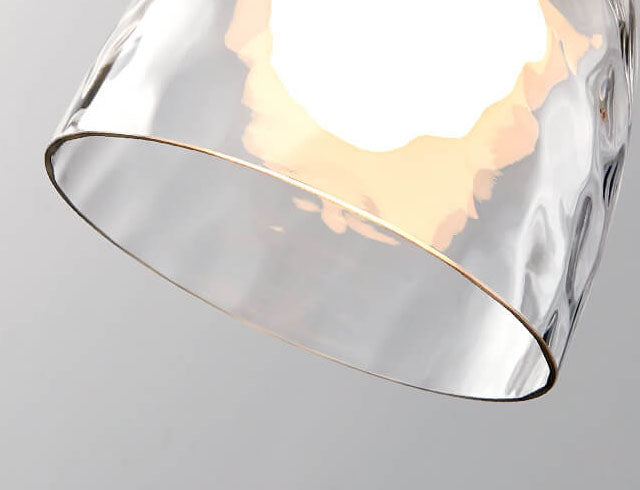 Nordic Clear Rippled Glass Shaded Pendant Light