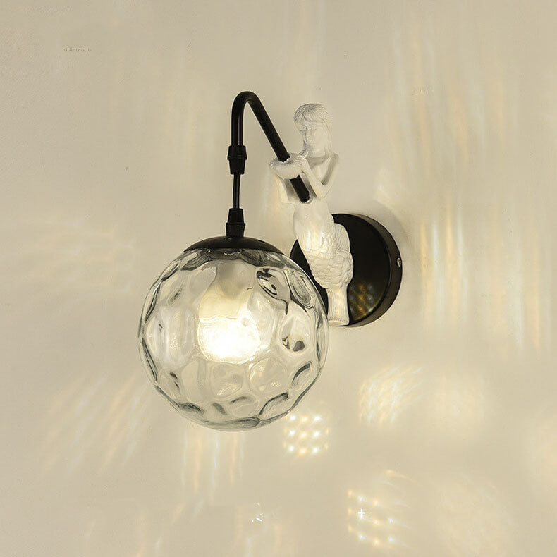 Vintage Globe Wall Sconce | Mermaid Glass