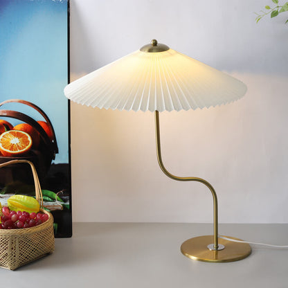 Retro Pleated Umbrella Shaped Decorative Table Lamp