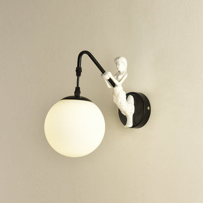 Vintage Globe Wall Sconce | Mermaid Glass
