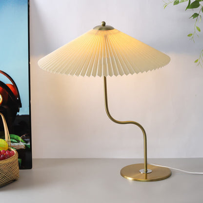 Retro Pleated Umbrella Shaped Decorative Table Lamp