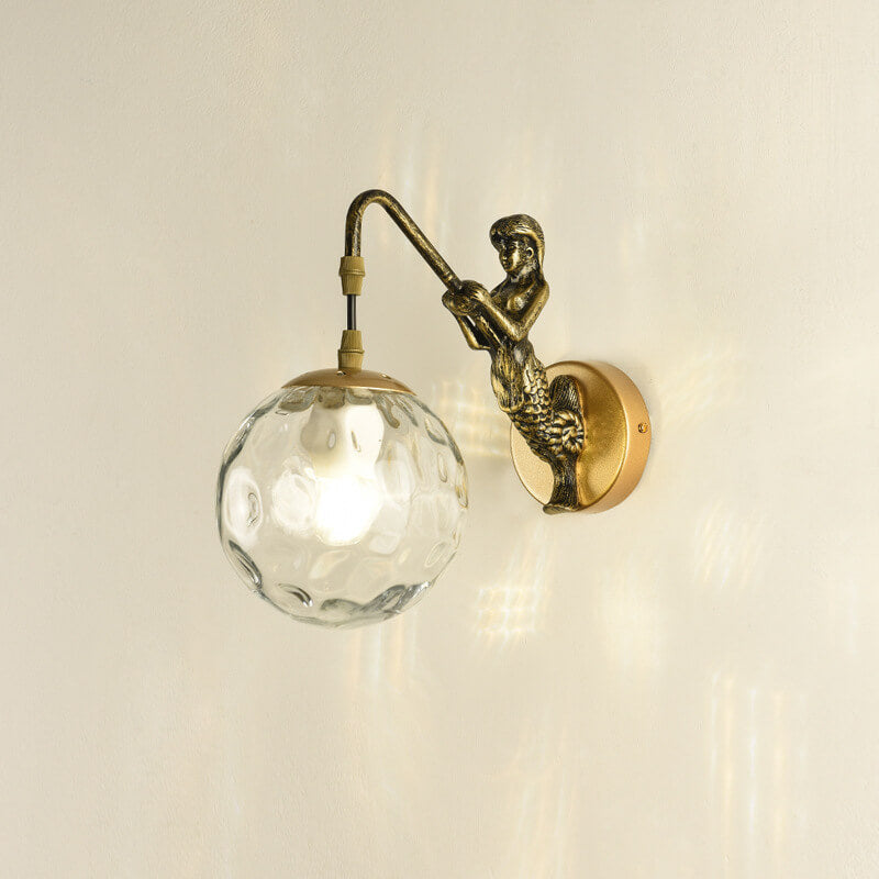 Vintage Globe Wall Sconce | Mermaid Glass