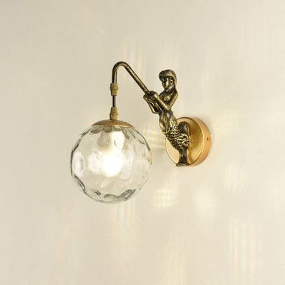 Vintage Globe Wall Sconce | Mermaid Glass