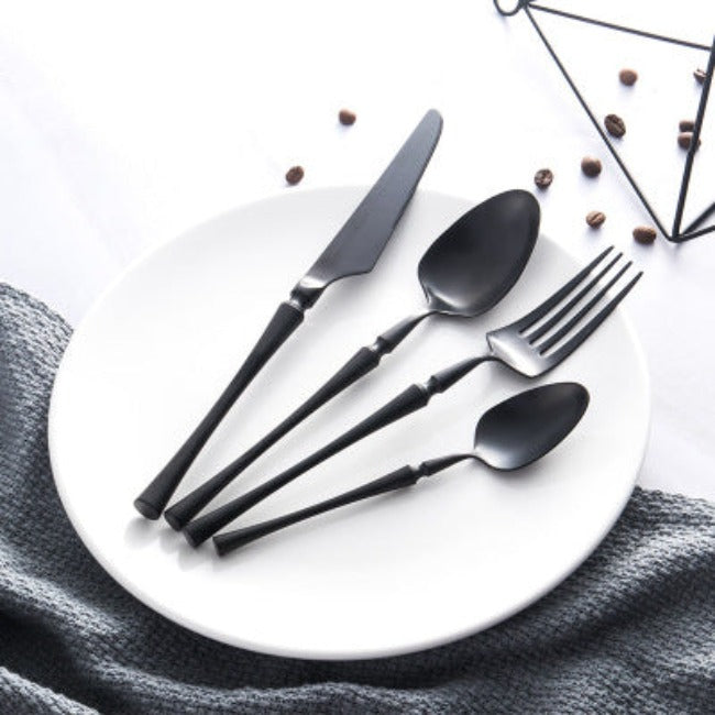 Modern 24 Piece Cutlery Set | Knives Forks Spoons Teaspoons For 6 Flatware Set