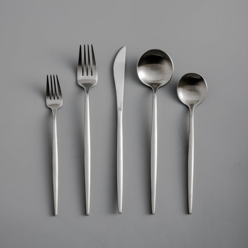 Modern Flatware Set | Sleek Metal Tableware Utensils