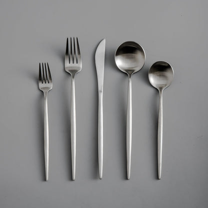 Modern Flatware Set | Sleek Metal Tableware Utensils