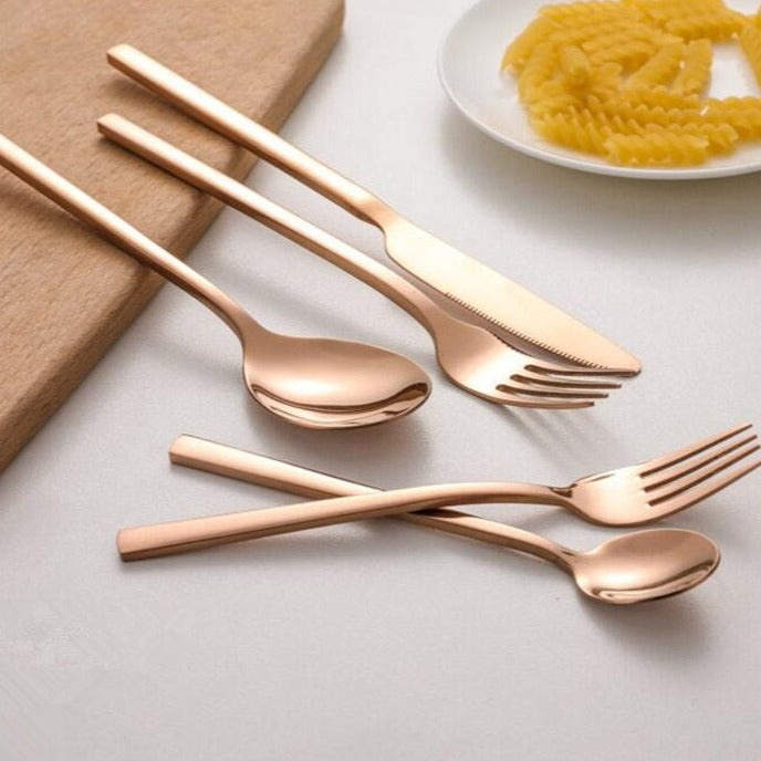 Stainless Steel Cutlery 30 Piece Set | Modern Dinnerware Utensils