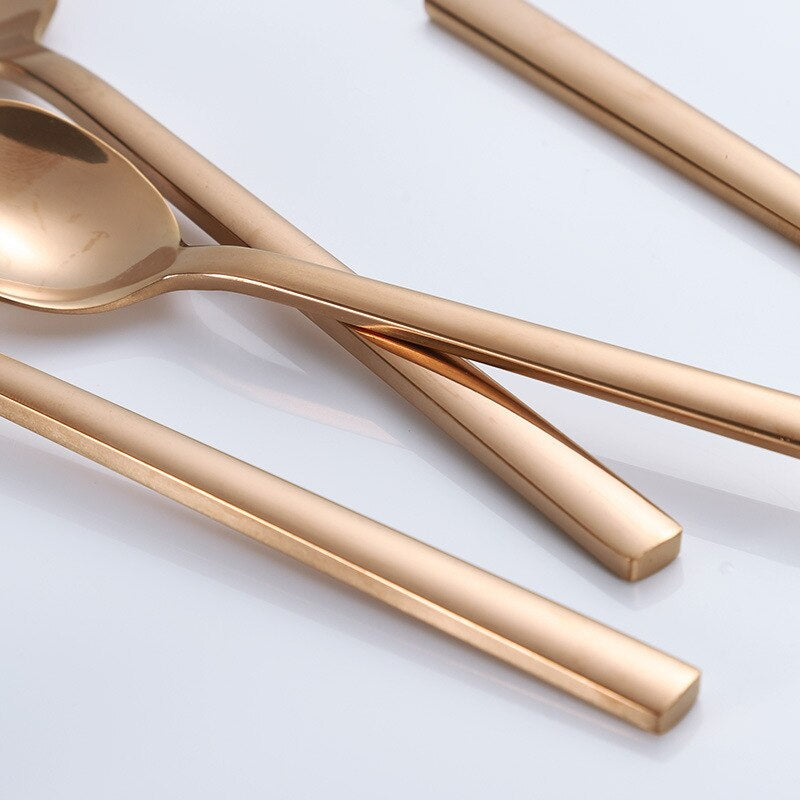Stainless Steel Cutlery 30 Piece Set | Modern Dinnerware Utensils