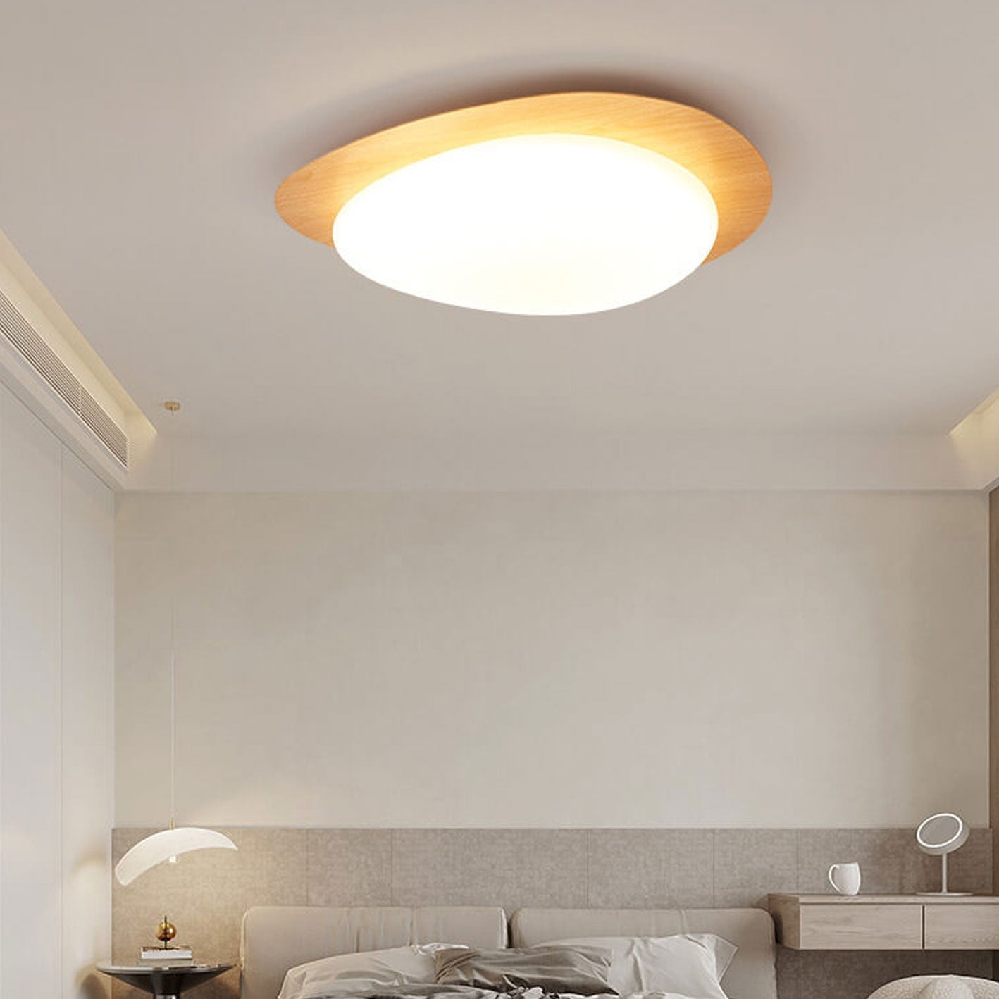 Nordic Wood LED Flush Mount Ceiling Light
