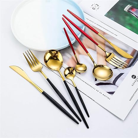 Rainbow Colour Handle Cutlery Set | Modern Dinnerware Utensils