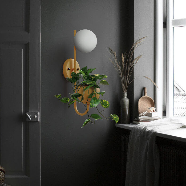 Storage Box Planting Pot Globe Wall Sconce Lamp