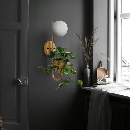 Storage Box Planting Pot Globe Wall Sconce Lamp