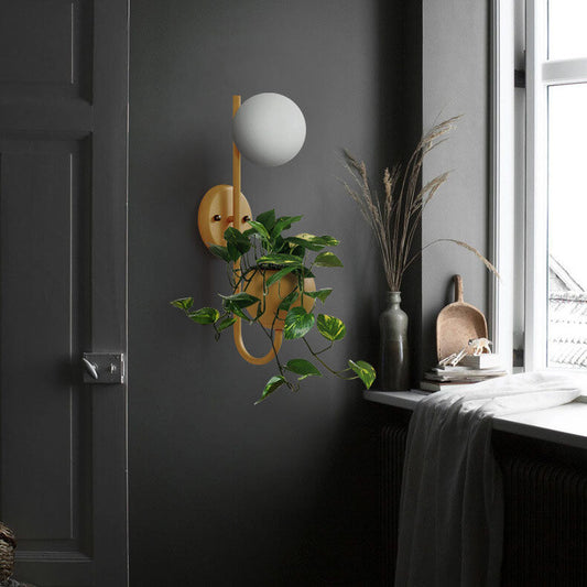 Storage Box Planting Pot Globe Wall Sconce Lamp