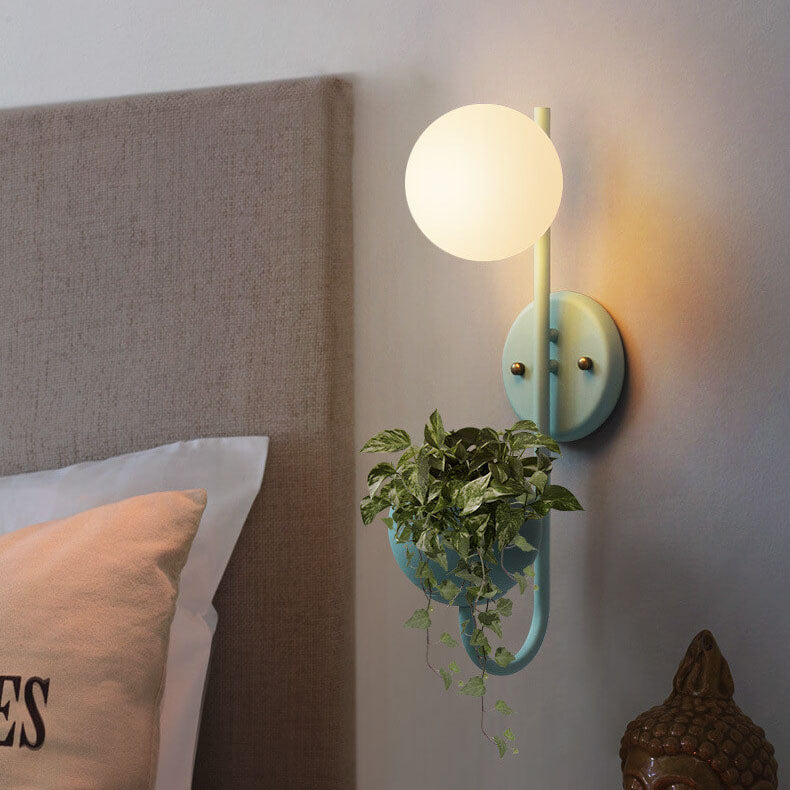 Storage Box Planting Pot Globe Wall Sconce Lamp