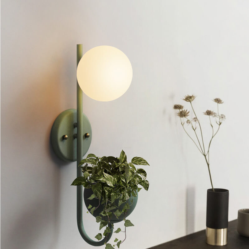 Storage Box Planting Pot Globe Wall Sconce Lamp