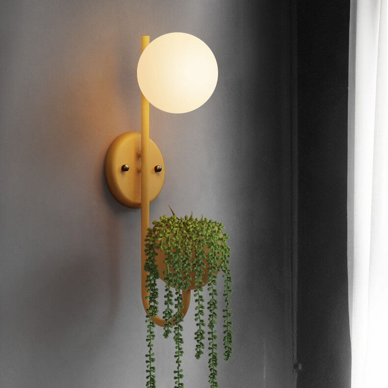Storage Box Planting Pot Globe Wall Sconce Lamp