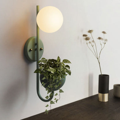 Storage Box Planting Pot Globe Wall Sconce Lamp