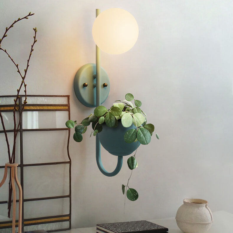 Storage Box Planting Pot Globe Wall Sconce Lamp