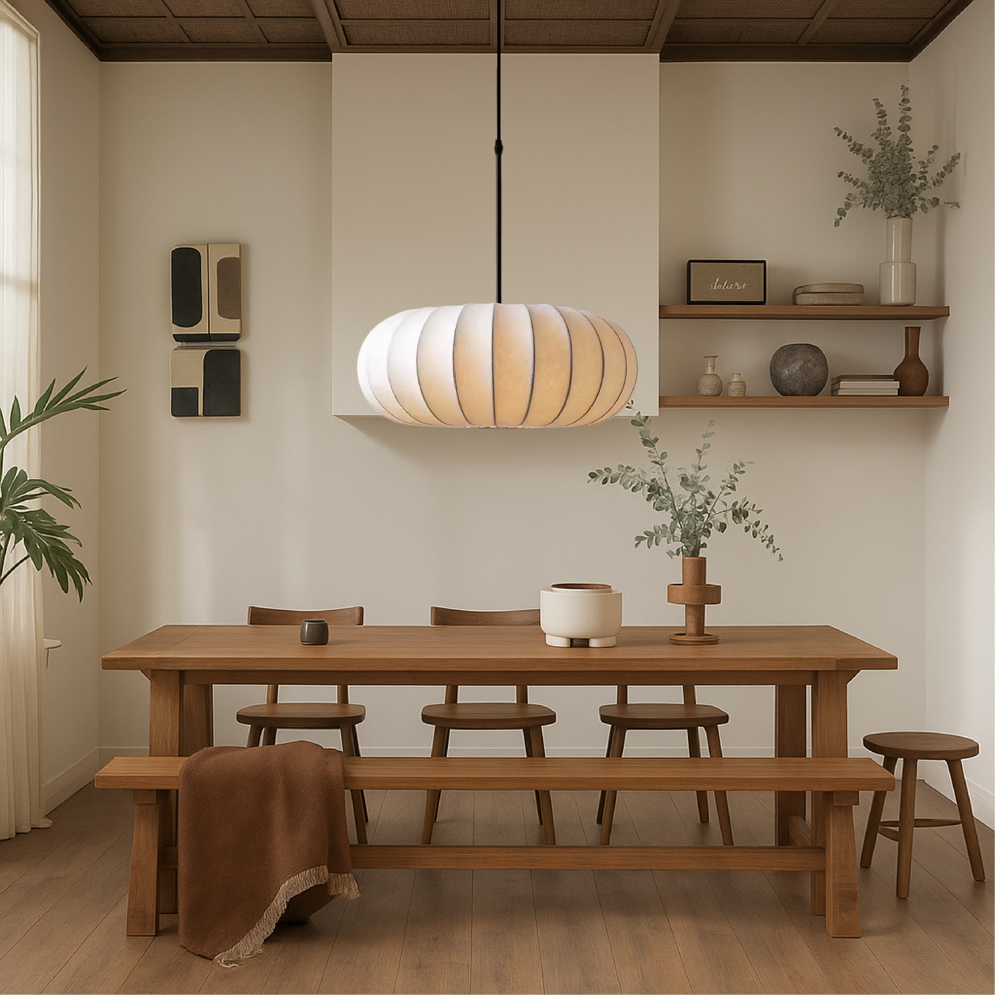 Pendant Light | Adjustable Height Lantern Shade For Dining Table Kitchen Island