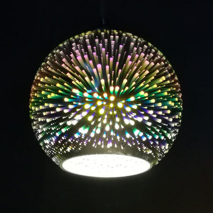 Modern 3D Fireworks Glass Dome Pendant Light