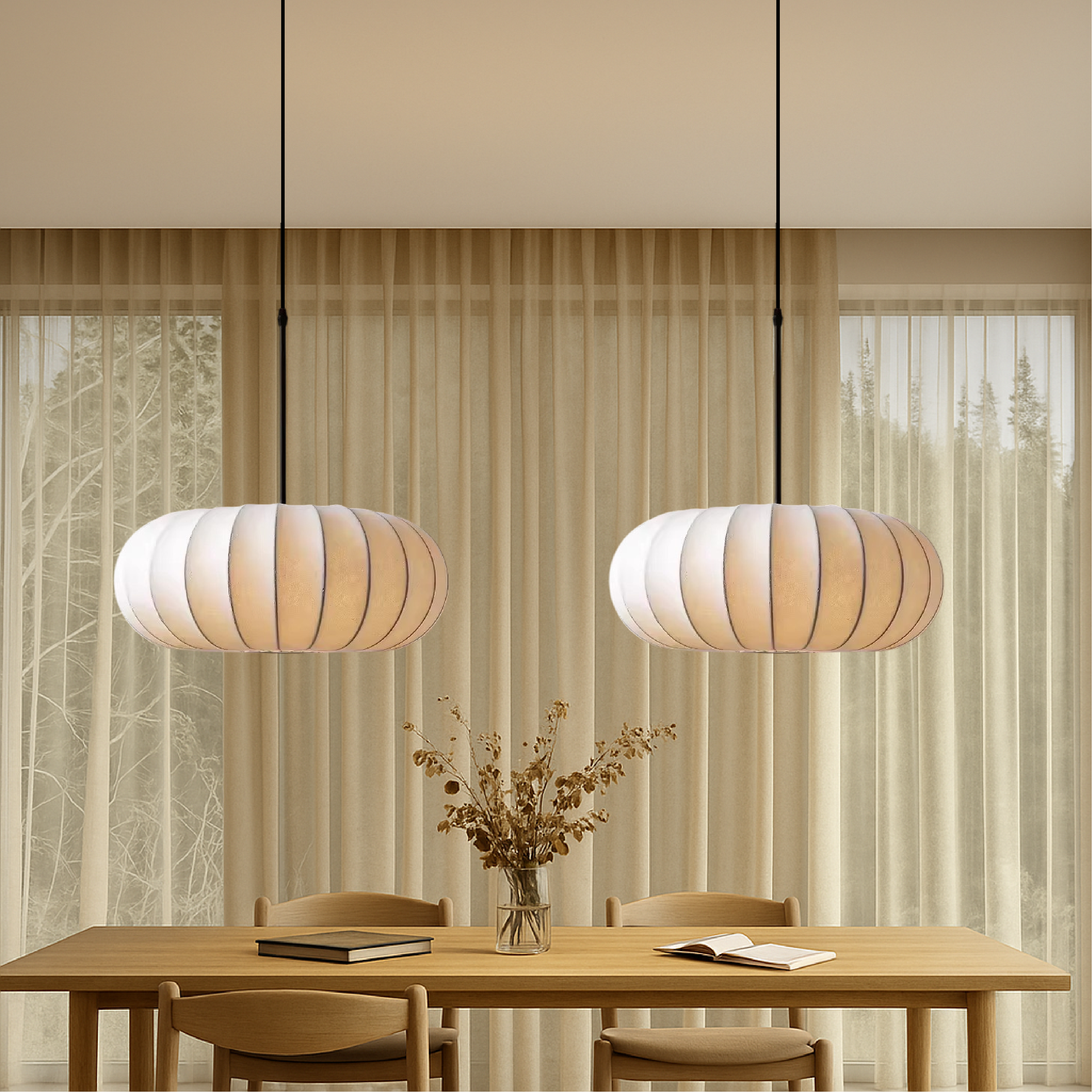 Pendant Light | Adjustable Height Lantern Shade For Dining Table Kitchen Island