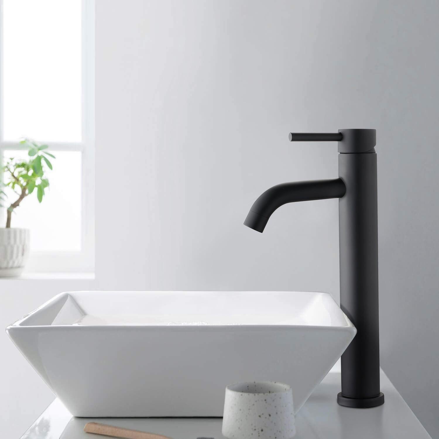 Tall Waterfall Basin Faucet Single Tap | Contemporary Vessel Sink