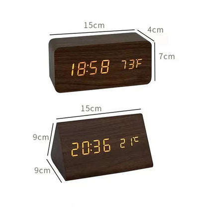 Digital Alarm Clock | LED Display Temperature Calendar Multiple Alarms
