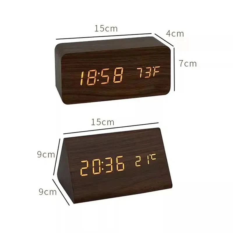 Digital Alarm Clock | LED Display Temperature Calendar Multiple Alarms